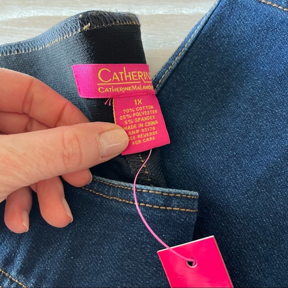Catherine Malenandrino pull on dark wash denim jeggings size 1X NWT - Picture 11 of 11